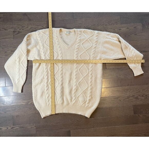 Cashmeres, Etc. 100 % Pure Cashmere sweater Over sized Large, cable knit ivory - Picture 2 of 8